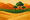 An illustration of trees and greenery growing in a desert